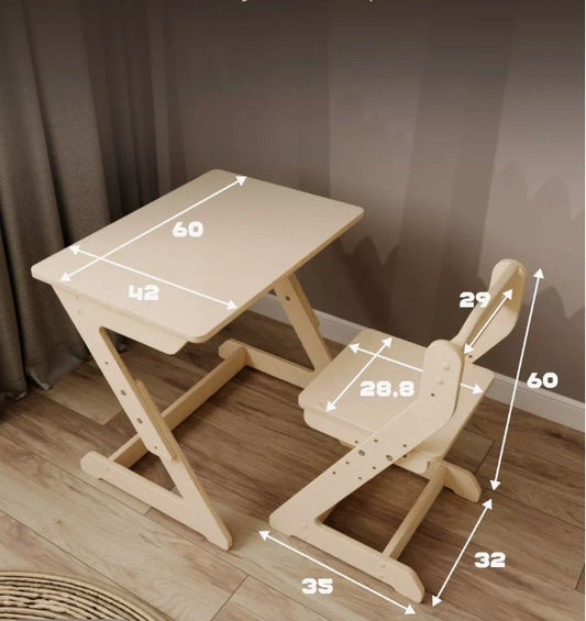 Tavolo e sedia per bambini in crescita per scolari e bambini in età prescolare