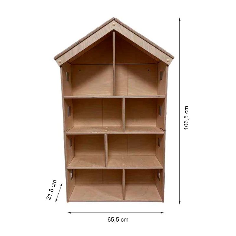 Scaffale per Bambini in Legno TULEI Libreria e Armadio per Abiti