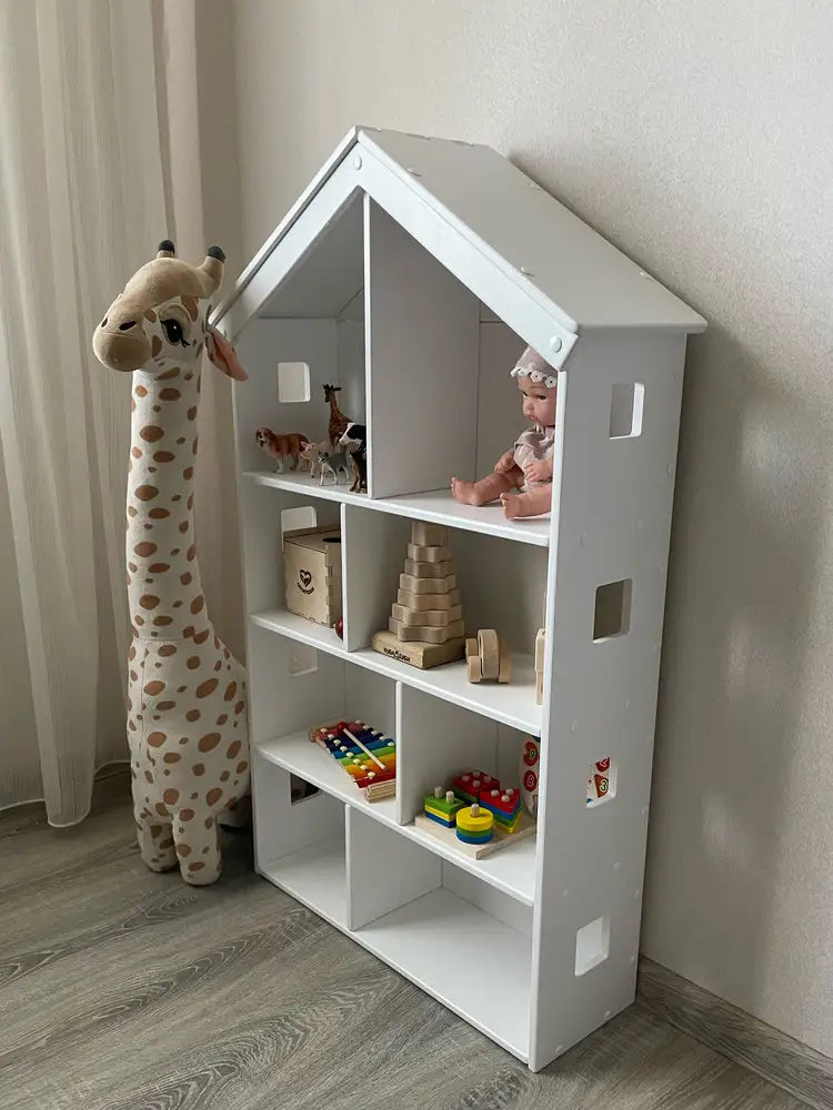 Scaffale per Bambini in Legno TULEI Libreria e Armadio per Abiti