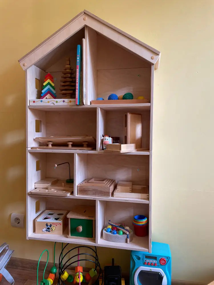 Scaffale per Bambini in Legno TULEI Libreria e Armadio per Abiti