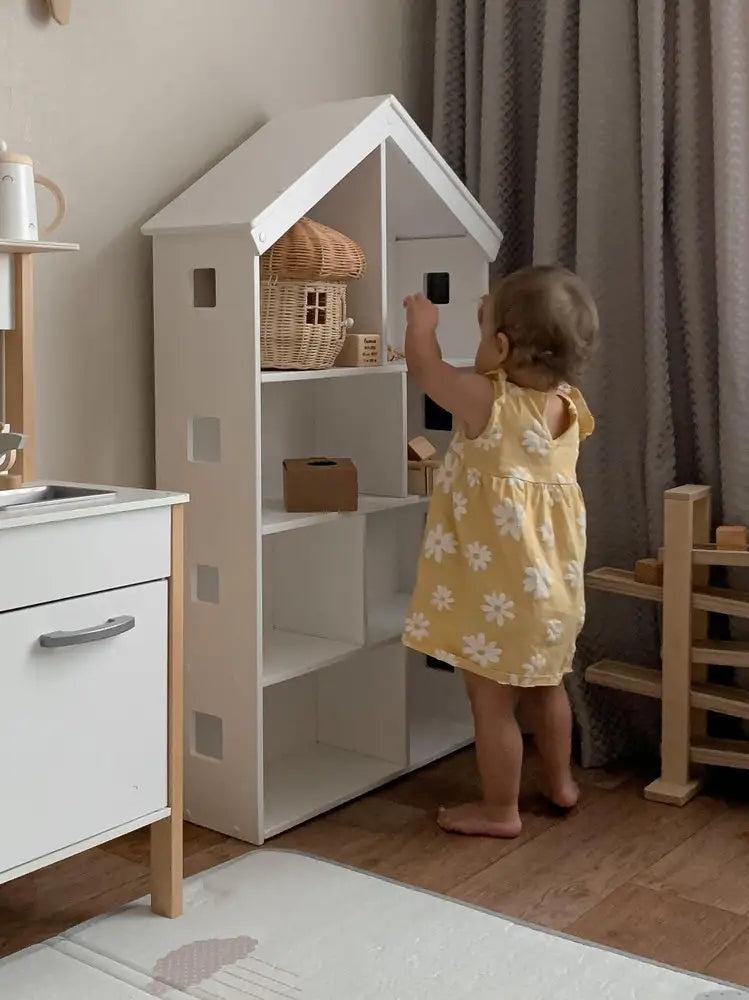 Scaffale per Bambini in Legno TULEI  Libreria e Armadio per Abiti