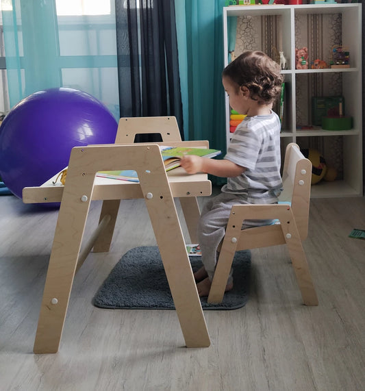 Set di Mobili per Bambini Crescere - Sedia e Tavolo Cavalletto
