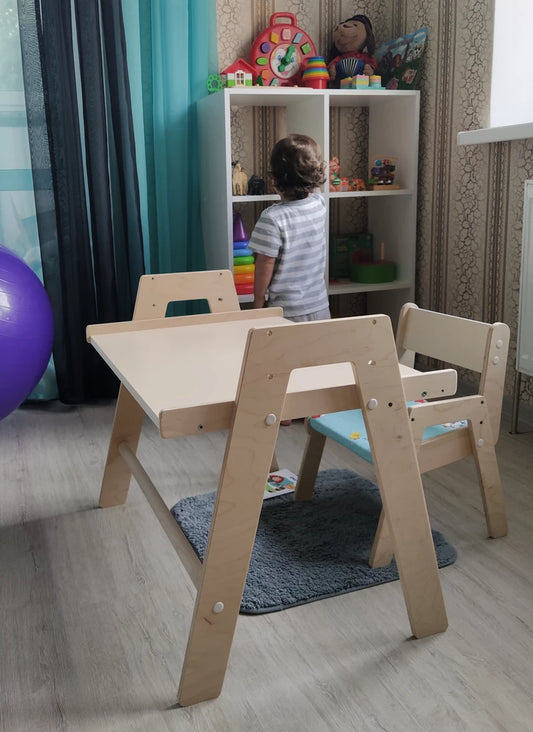 Set di Mobili per Bambini Crescere - Sedia e Tavolo Cavalletto