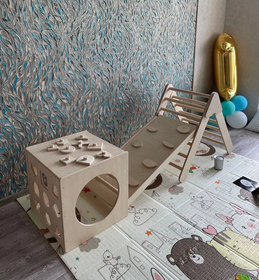 Complesso di Gioco per Bambini - Cubo Pikler e Montessori